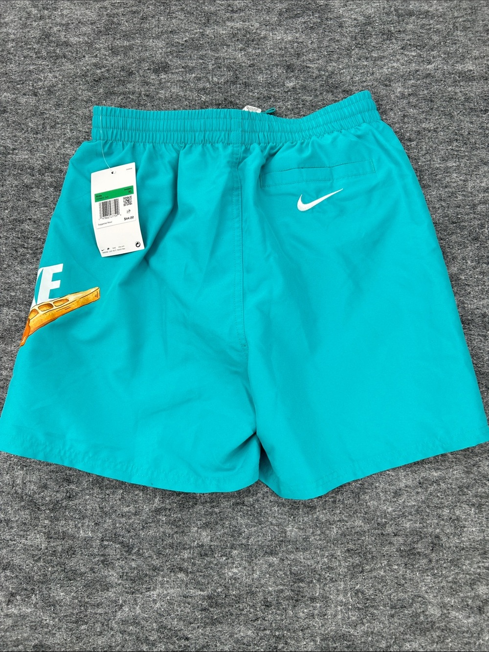 Nike Kids Turquoise Swim Shorts with White Logo and Gold Swoosh Size XL - Picture 6 of 8